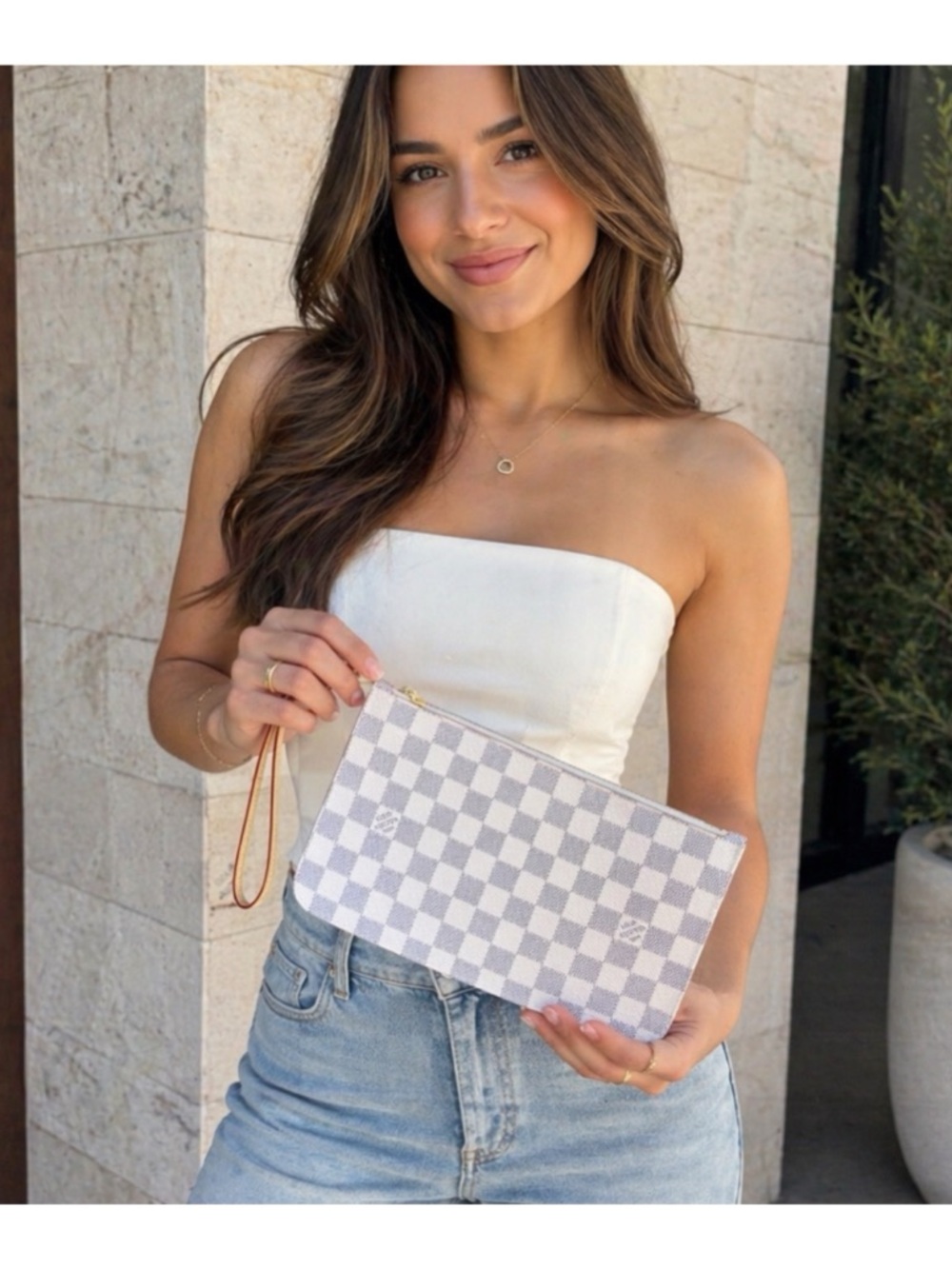 🤍GORGEOUS 🤍LOUIS VUITON DAMIER AZUR POCHETTE NAUTICAL EDITION - Picture 12 of 13